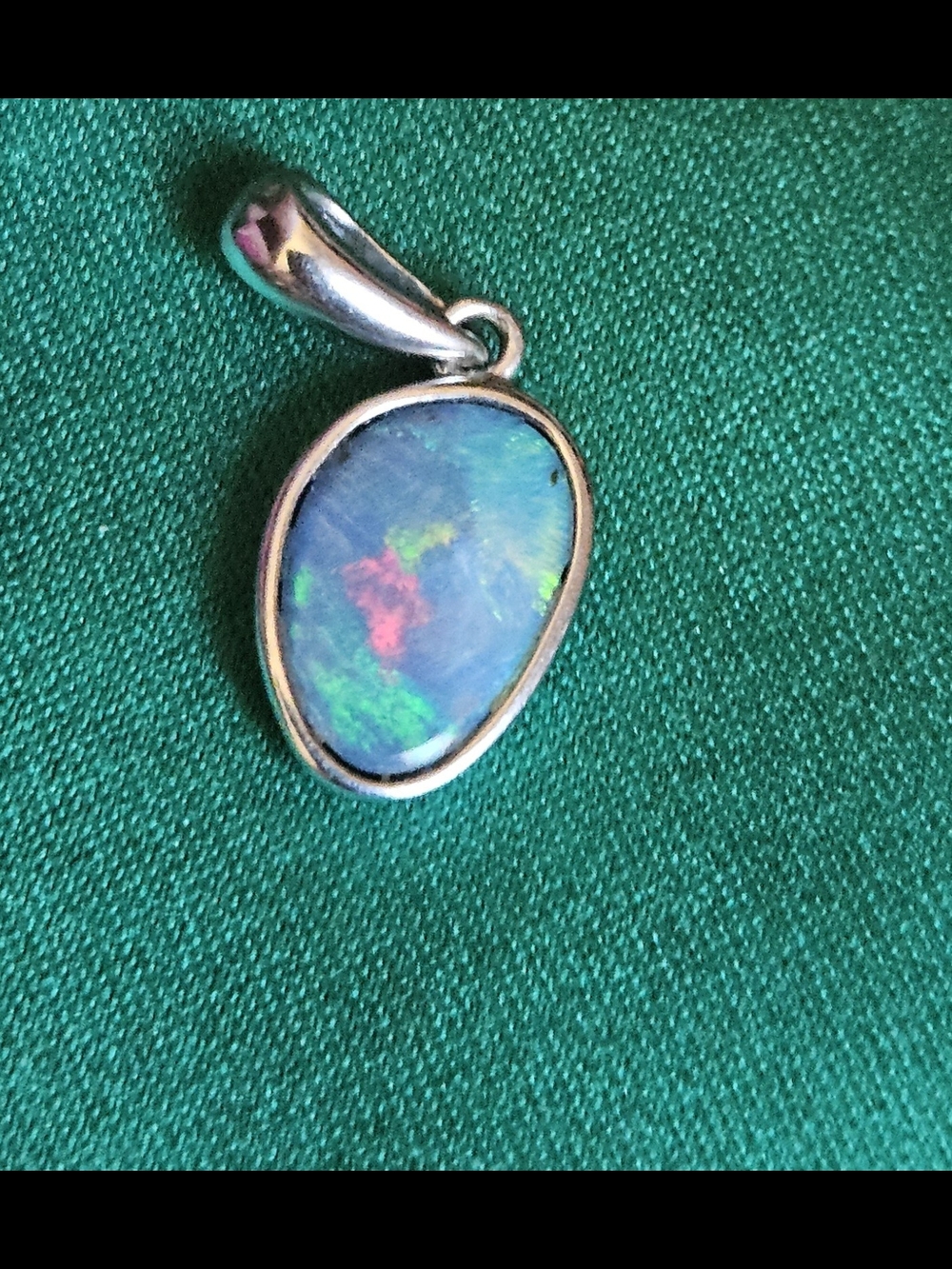 Australian Baulder Opal Pendant in Blue-Green-Pink Color 925 Sterling Silver